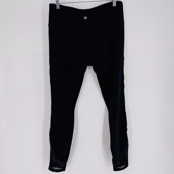 Athleta Size L Tall Black Salutation Cut Out Leggings - Picture 4 of 7